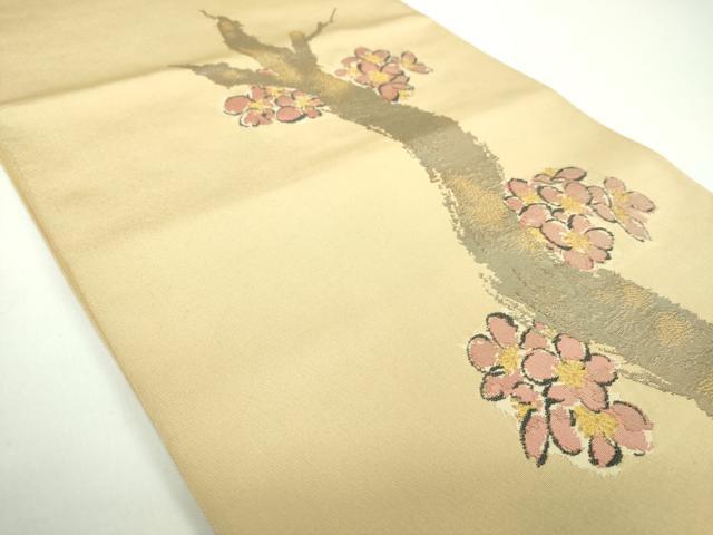 平和屋着物●桝屋高尾　六通柄　本袋帯　槍梅　金糸　正絹　逸品　DABD1125ps