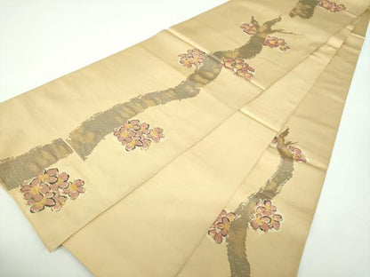 平和屋着物●桝屋高尾　六通柄　本袋帯　槍梅　金糸　正絹　逸品　DABD1125ps