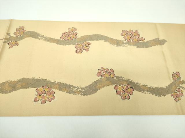 平和屋着物●桝屋高尾　六通柄　本袋帯　槍梅　金糸　正絹　逸品　DABD1125ps