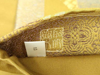 平和屋着物●西陣　じゅらく謹製　六通柄袋帯　唐織　黄金絲　流水花間道　金糸　正絹　24ｋ　逸品　DABD1137ps