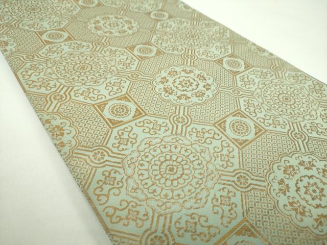 平和屋着物●龍村晋謹製　六通柄袋帯　東徳庵蜀江錦　金糸　正絹　逸品　DABD1139ps