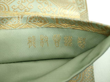 平和屋着物●龍村晋謹製　六通柄袋帯　東徳庵蜀江錦　金糸　正絹　逸品　DABD1139ps