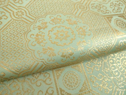 平和屋着物●龍村晋謹製　六通柄袋帯　東徳庵蜀江錦　金糸　正絹　逸品　DABD1139ps
