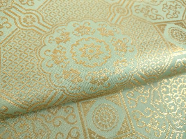 平和屋着物●龍村晋謹製　六通柄袋帯　東徳庵蜀江錦　金糸　正絹　逸品　DABD1139ps