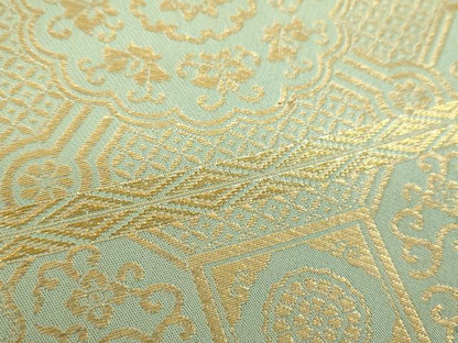 平和屋着物●龍村晋謹製　六通柄袋帯　東徳庵蜀江錦　金糸　正絹　逸品　DABD1139ps