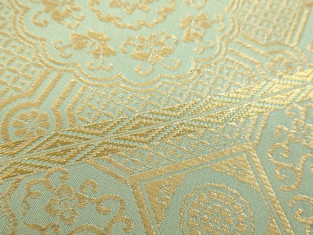 平和屋着物●龍村晋謹製　六通柄袋帯　東徳庵蜀江錦　金糸　正絹　逸品　DABD1139ps