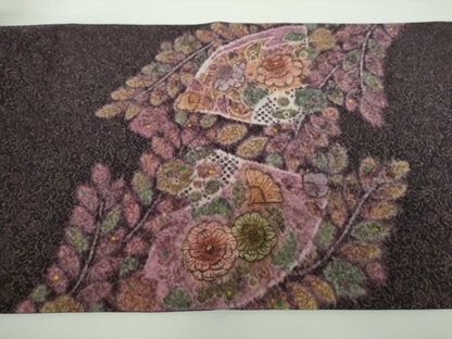 平和屋着物●六通柄袋帯　絞り　辻が花　金通し地　正絹　逸品　DABD1153ps