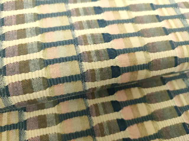 平和屋着物●全通柄　九寸名古屋帯　めがね織　変わり間道　正絹　逸品　未使用　DABD1168ps