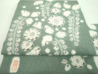 平和屋着物●九寸名古屋帯　作家物　絞り　辻が花　正絹　逸品　DABD1175ps