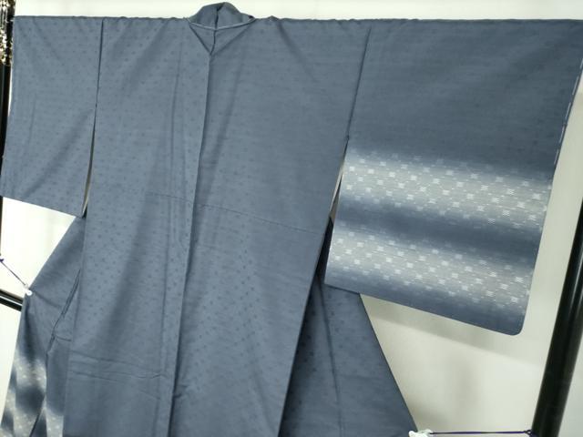 平和屋着物●訪問着　紬地　花織　横段文　正絹　逸品　未使用　DABD1199ps