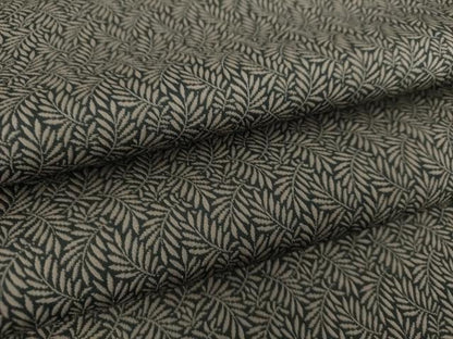 平和屋着物●男性　お召　キングサイズ　草葉文　黒地　正絹　逸品　DABD1207ps