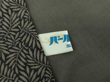 平和屋着物●男性　お召　キングサイズ　草葉文　黒地　正絹　逸品　DABD1207ps