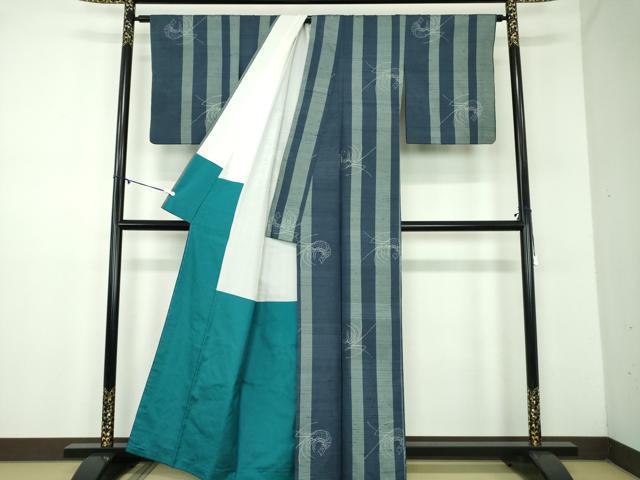 平和屋着物●上質な紬　伊勢海老　正絹　逸品　DABD1220ps