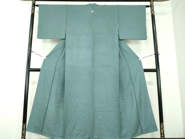 平和屋着物●上質な色無地　草葉地紋　御召茶色　正絹　逸品　DABD1222ps