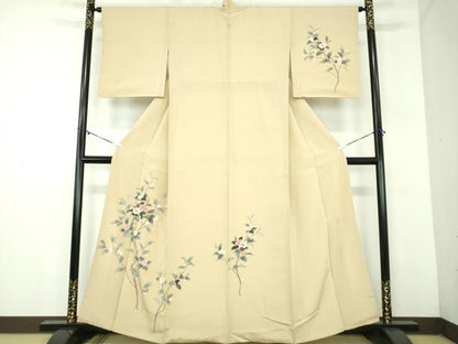 平和屋着物●訪問着　友禅　作家物　枝花文　正絹　逸品　DABD1226ps