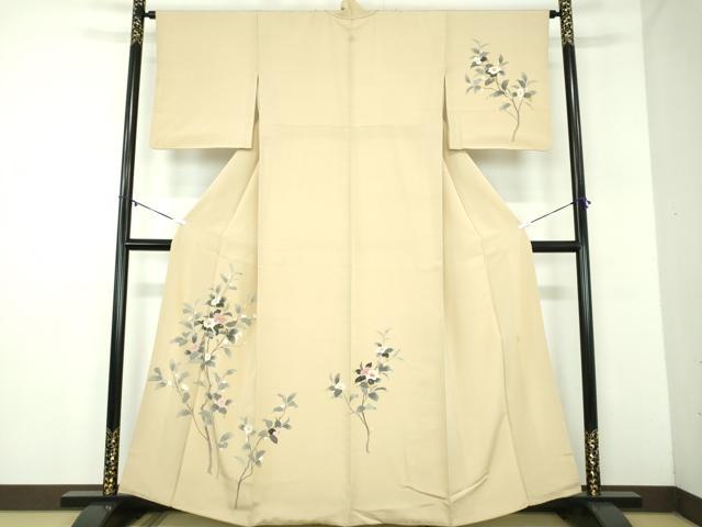 平和屋着物●訪問着　友禅　作家物　枝花文　正絹　逸品　DABD1226ps