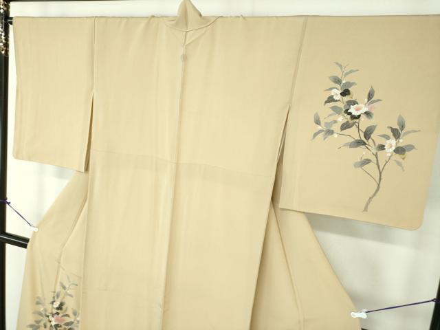 平和屋着物●訪問着　友禅　作家物　枝花文　正絹　逸品　DABD1226ps