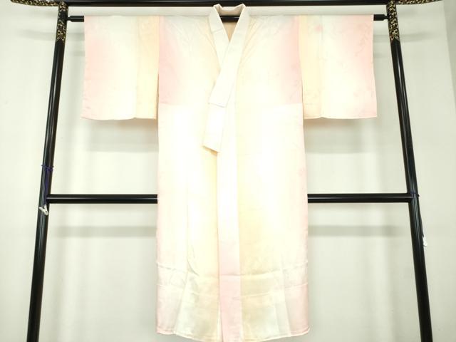 平和屋着物●上質な長襦袢　無双仕立て　草花地紋　暈し染め　正絹　逸品　未使用　DABD1229ps