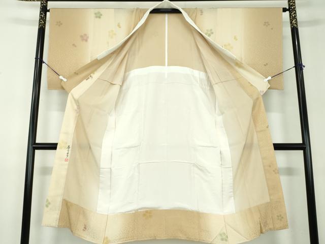 平和屋着物●上質な長襦袢　無双仕立て　作家物　夢もよう　舞梅　暈し染め　ますいわ屋扱い　正絹　逸品　未使用　DABD1234ps