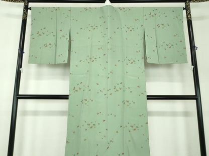平和屋着物●上質な長襦袢　袷　扇面花文　正絹　逸品　未使用　DABD1239ps