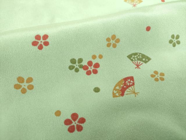 平和屋着物●上質な長襦袢　袷　扇面花文　正絹　逸品　未使用　DABD1239ps