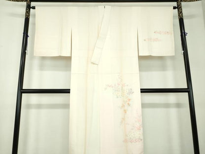 平和屋着物●上質な長襦袢　袷　手描き　草花文　暈し染め　正絹　逸品　未使用　DABD1240ps