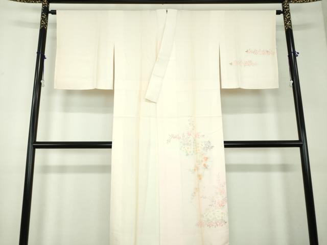 平和屋着物●上質な長襦袢　袷　手描き　草花文　暈し染め　正絹　逸品　未使用　DABD1240ps