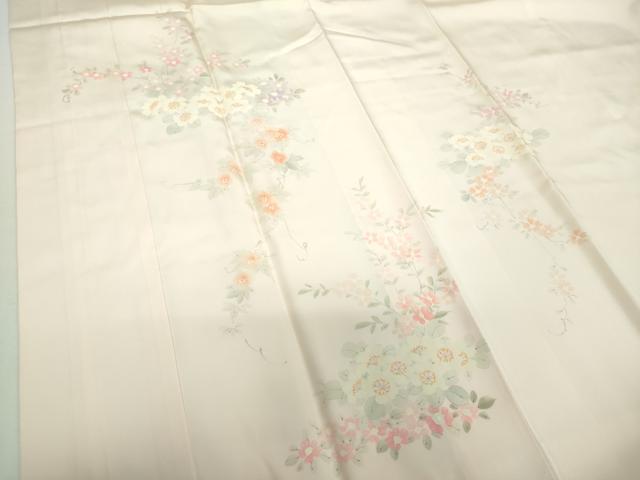 平和屋着物●上質な長襦袢　袷　手描き　草花文　暈し染め　正絹　逸品　未使用　DABD1240ps