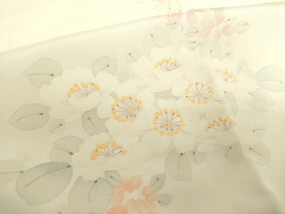 平和屋着物●上質な長襦袢　袷　手描き　草花文　暈し染め　正絹　逸品　未使用　DABD1240ps