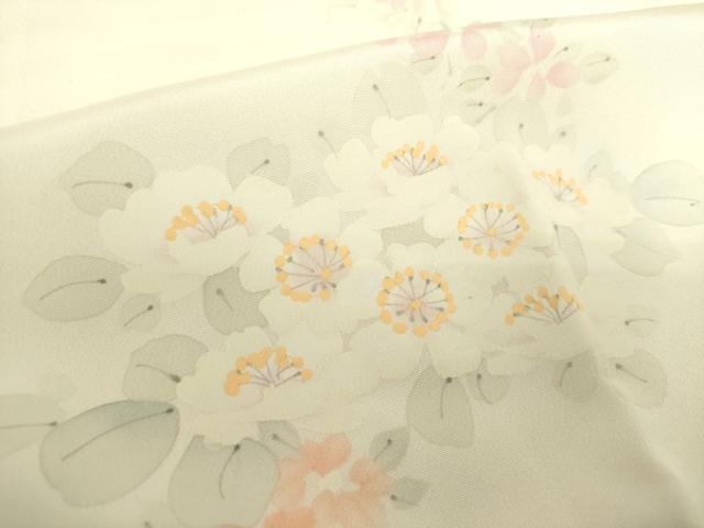 平和屋着物●上質な長襦袢　袷　手描き　草花文　暈し染め　正絹　逸品　未使用　DABD1240ps