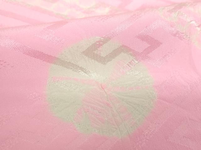 平和屋着物●振袖用長襦袢　袷　半衿刺繍　絞り　扇面梅文　正絹　逸品　DABD1243ps