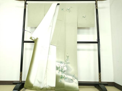 平和屋着物●訪問着　手描き　藤花房　南天文　暈し染め　金彩　やまと誂製　正絹　逸品　未使用　DABD1248ps