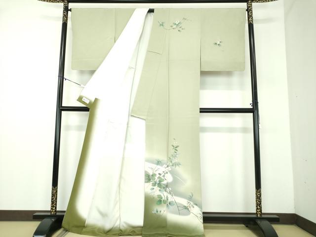 平和屋着物●訪問着　手描き　藤花房　南天文　暈し染め　金彩　やまと誂製　正絹　逸品　未使用　DABD1248ps