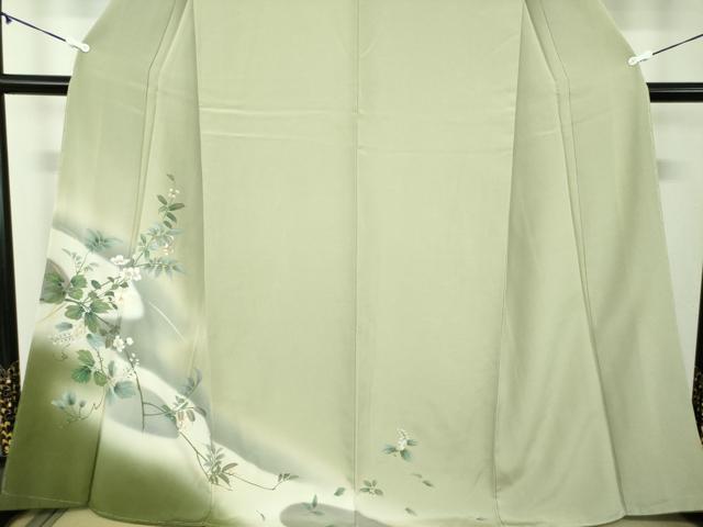 平和屋着物●訪問着　手描き　藤花房　南天文　暈し染め　金彩　やまと誂製　正絹　逸品　未使用　DABD1248ps