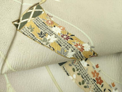 平和屋着物●訪問着　吉祥花文　暈し染め　金彩　やまと誂製　正絹　逸品　DABD1249ps