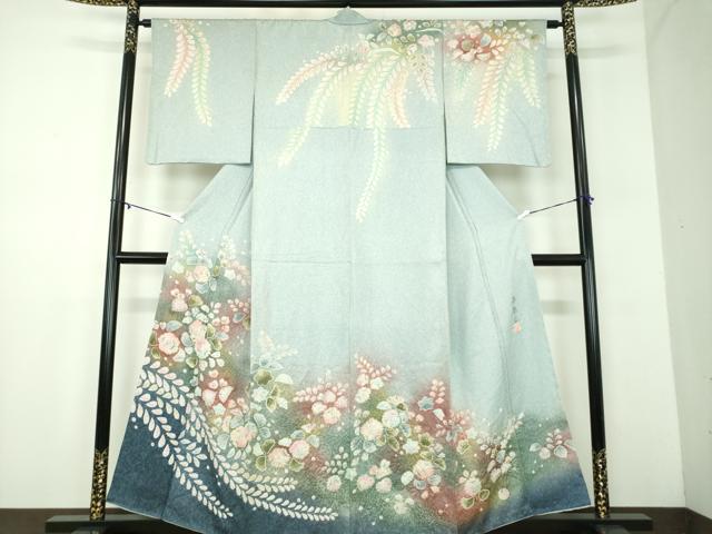 平和屋着物●訪問着　作家物　絞り　辻が花　暈し染め　金通し地　正絹　逸品　DABD1251ps