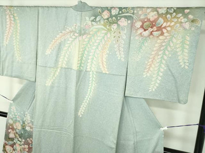 平和屋着物●訪問着　作家物　絞り　辻が花　暈し染め　金通し地　正絹　逸品　DABD1251ps