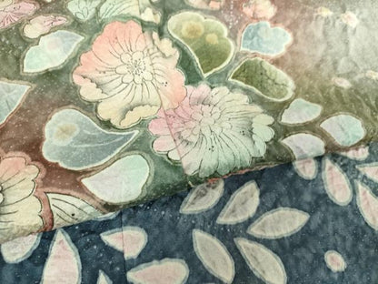平和屋着物●訪問着　作家物　絞り　辻が花　暈し染め　金通し地　正絹　逸品　DABD1251ps