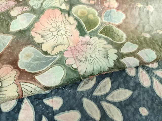 平和屋着物●訪問着　作家物　絞り　辻が花　暈し染め　金通し地　正絹　逸品　DABD1251ps