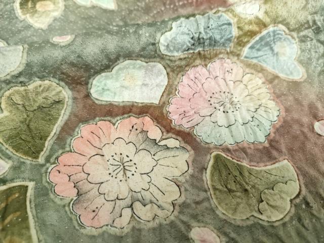 平和屋着物●訪問着　作家物　絞り　辻が花　暈し染め　金通し地　正絹　逸品　DABD1251ps