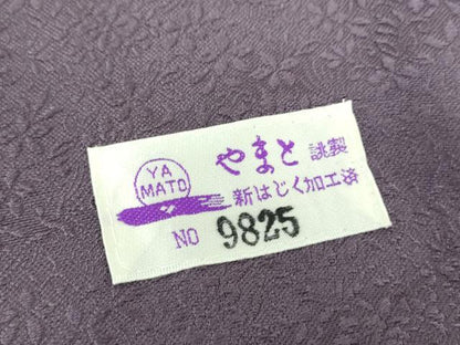 平和屋着物●上質な色無地　花鳥地紋　濃鼠色　やまと誂製　正絹　逸品　DABD1252ps