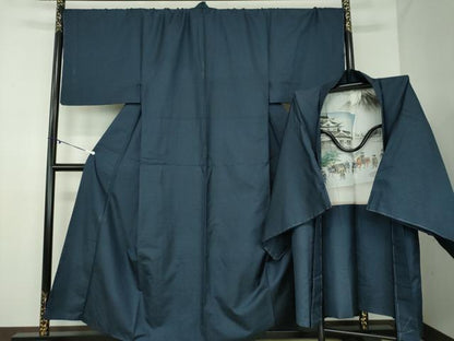 平和屋着物●男性　本場大島紬　アンサンブル　キングサイズ　長羽織　100亀甲　総詰め　正絹　逸品　DABD1255ps