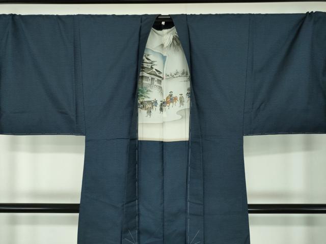 平和屋着物●男性　本場大島紬　アンサンブル　キングサイズ　長羽織　100亀甲　総詰め　正絹　逸品　DABD1255ps