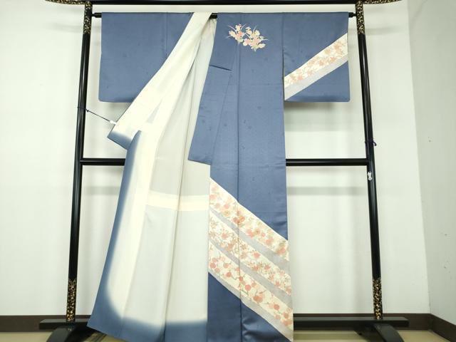 平和屋着物●十日町老舗ブランド　吉澤友禅　吾妻徳穂　訪問着　駒刺繍　吉祥花文　金彩　正絹　逸品　DABD1257ps
