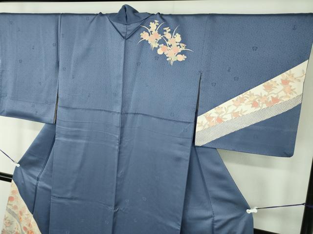 平和屋着物●十日町老舗ブランド　吉澤友禅　吾妻徳穂　訪問着　駒刺繍　吉祥花文　金彩　正絹　逸品　DABD1257ps