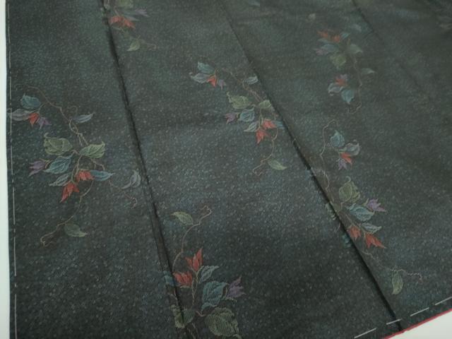 平和屋着物●本場大島紬　9マルキ　花唐草文　反端付き　正絹　逸品　未使用　DABD1258ps