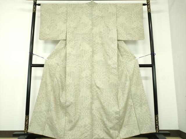 平和屋着物●結城紬　奥順　おく玉　100亀甲　舞花文　証紙付き　正絹　逸品　DABD1260ps