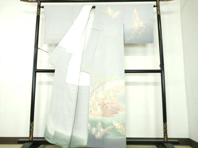 平和屋着物●本場加賀友禅作家　杉浦伸　訪問着　天の橋立　暈し染め　正絹　逸品　DABD1266ps 平和屋着物○本場加賀友禅作家 杉浦伸 訪問着 天の橋立 暈