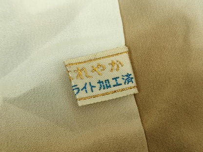 平和屋着物●訪問着　刺繍　草花文　間道　黒地　金彩　正絹　逸品　DABD1267ps