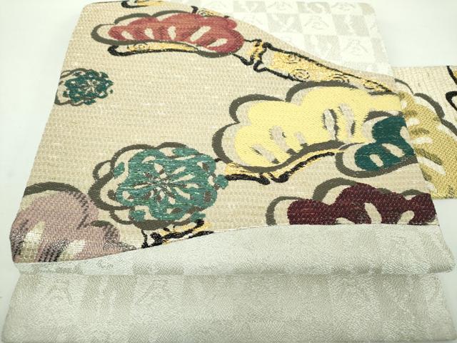 平和屋着物●極上　創業280年　誉田屋源兵衛　九寸名古屋帯　切嵌　梅松文　金銀糸　正絹　逸品　未使用　DABD1271ps